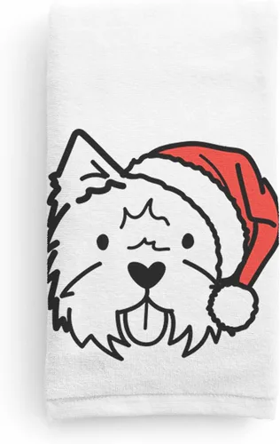 Miniatura 21 de Inkopious Santa Hat Airedale Terrier - Toalla de mano decorativa - Decoración navideña para el hogar