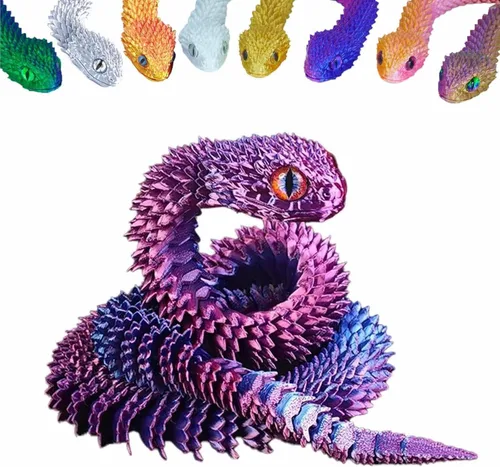Miniatura 14 de Conjunto de Animales Impresos en 3D Juguetes de Serpiente Impresos en 3D Juguete Fidget Articulado Flexible Impreso en 3D Animales Impresos en 3D