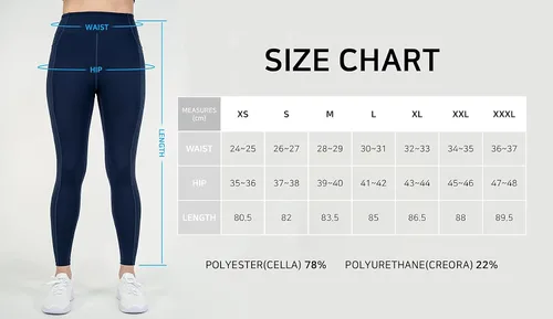 Miniatura 2 de Korea Dynamic Leggings Navy Blue, Asian Size, Spandex, With Pockets