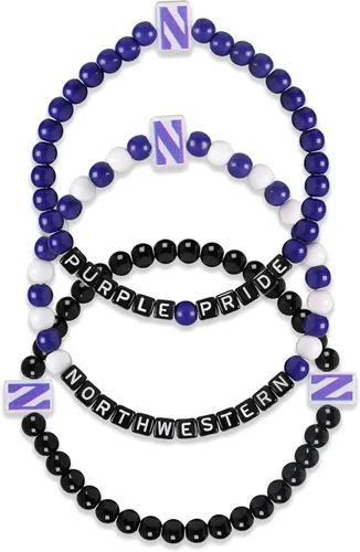 Miniatura 99 de FOCO NCAA unisex-adulto Paquete de 3 Pulseras de la Amistad con Cuentas con Logotipo de Equipo Universitario de la NCAA Oficialmente Licenciadas