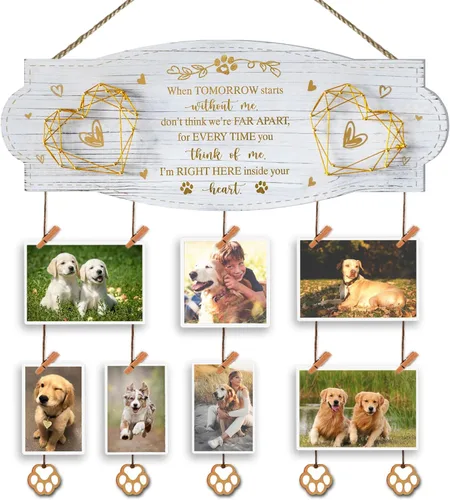 Miniatura 7 de EXQUIDECA Marco de Fotos Conmemorativo para Perros de 3.5 x 5 Pulgadas en Forma de Hueso Doble - Regalo de Condolencias por Fallecimiento de Mascota