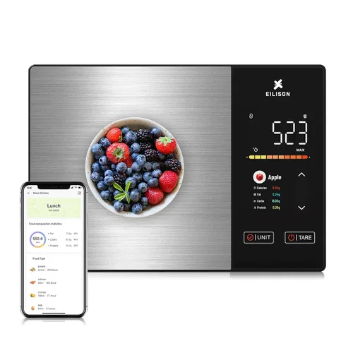 Miniatura 10 de EILISON Báscula inteligente de cocina con calculadora de nutrición, báscula digital de alimentos, pantalla a color TFT grande, aplicación Bluetooth
