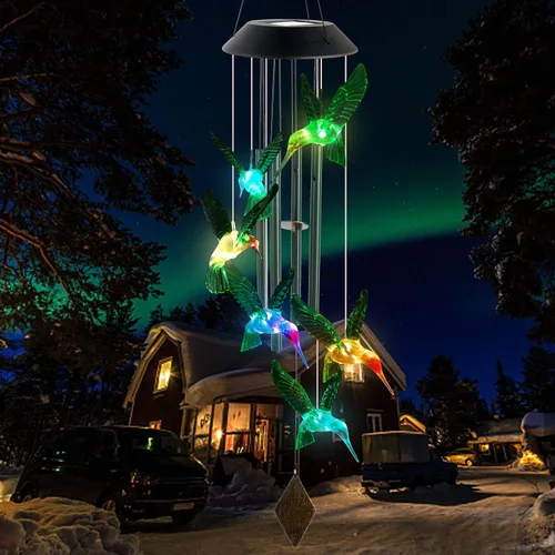 Miniatura 4 de Campanillas de viento solares de colibrí para exteriores, regalo para padre, regalos de cumpleaños para madre, marido, padrastro, mujer, abuela