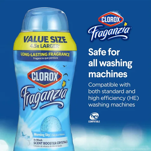 Miniatura 5 de Clorox Fraganzia Cristales Potenciadores de Aroma para Ropa con Fragancia Cielo Matutino - Perlas Aromáticas Perfumadas para el Lavado que Dejan