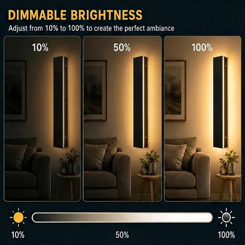 Miniatura 4 de Lámpara de Pared Moderna para Exteriores de 31 Pulgadas, Regulable 3000K-6000K, Aplique de Pared Lineal para Exteriores Impermeable IP65, Luces LED