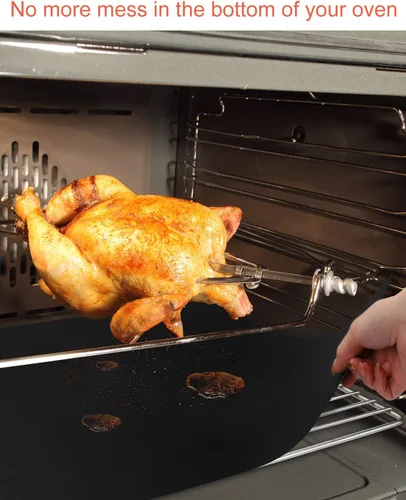 Miniatura 4 de Revestimientos de horno para la parte inferior del horno, paquete de 2 alfombrillas para horno, 15.75 x 23.62 pulgadas, fáciles de limpiar