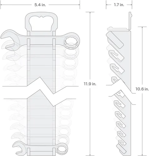 Miniatura 7 de TEKTON Juego de llaves combinadas Stubby con soporte, 14 piezas (0.236-0.748 in) WCB92402