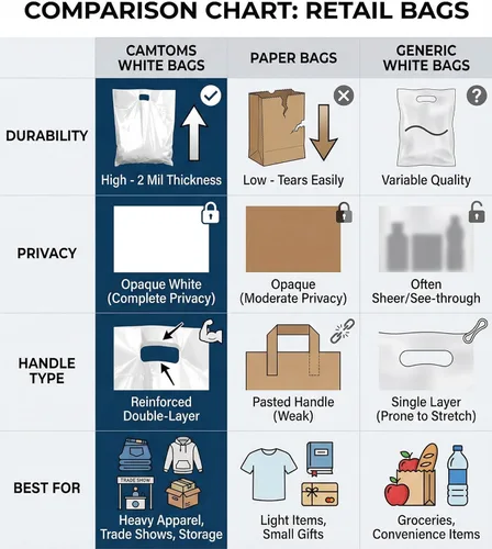 Miniatura 7 de Bolsas de plástico grandes de 16 x 18 pulgadas con asas, bolsas de plástico grandes con asas, paquete de 100 bolsas gruesas para mercancía