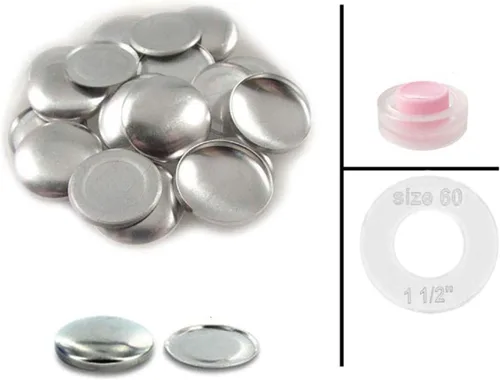 Miniatura 8 de i Craft for Less - Botones tamaño 60 (1 1/2") para cubrir/autocubrir botones con respaldo de alambre – Cantidad 25 (con plantilla de plástico)