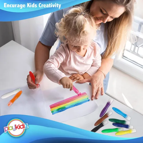 Miniatura 4 de 12 pinceles de pintura exprimibles de colores clásicos para niños, brocha de pintura al temple y colores divertidos surtidos para niños pequeños