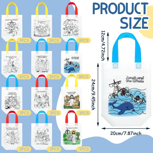 Miniatura 2 de 36 bolsas cristianas para colorear para niños, manualidades cristianas, suministros de escuela dominical, regalos religiosos para niños