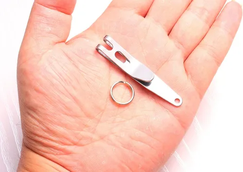 Miniatura 3 de UltraTac Clip de bolsillo de transporte profundo, clip de suspensión multiusos para llaves, linternas, cuchillos, acero inoxidable (paquete de 1)