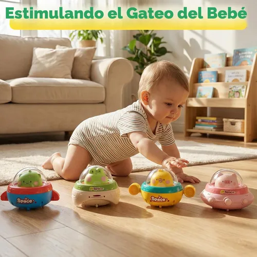 Miniatura 5 de 4 juguetes de animales para presionar y llevar, juguetes Montessori para bebés de 6 a 12 a 18 meses, juguetes de desarrollo para bebés de 1 año