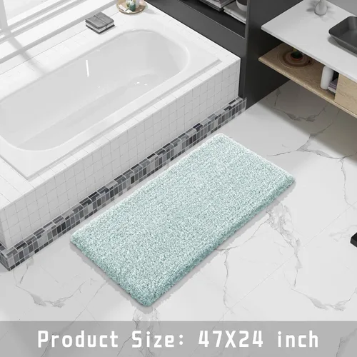 Miniatura 41 de Yimobra Alfombra de baño de felpa esponjosa, súper lanuda suave, cómoda, antideslizante, absorbente de agua, alfombra de baño de microfibra que se
