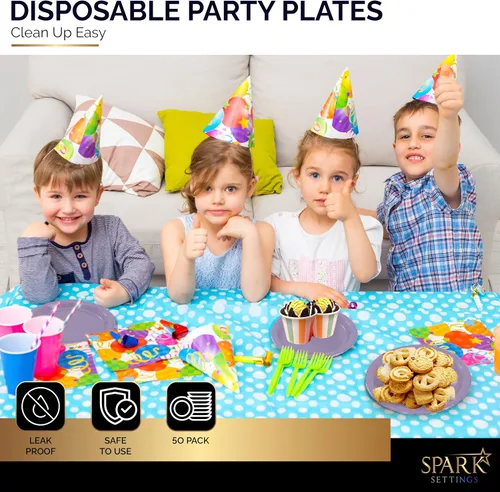 Miniatura 6 de Amcrate Platos de papel desechables lavanda, platos de postre de papel de 7 pulgadas, plato desechable fuerte y resistente para fiestas, cenas
