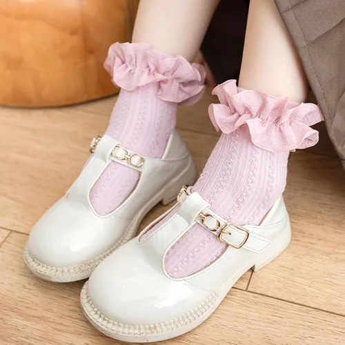 Miniatura 3 de AQOKKA Flower Baby Girls Socks with Non-Slip Grips Cute Cotton Princess Low Newborn Baby Socks for Girls Toddler 0-12 Months