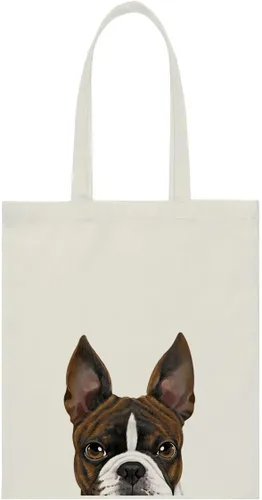 Miniatura 23 de WIRESTER Bolsa de lona reutilizable para mujeres y niñas, bolsa de compras de comestibles, bolsa de hombro, bolsa de viaje, lindo perro y gato Gato