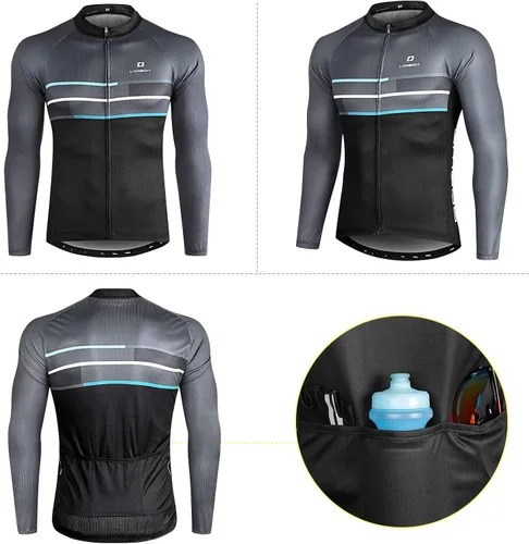 Miniatura 2 de LAMEDA Cycling Jersey Mens Long Sleeves Athletic Bicycle Mountain Bike