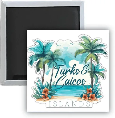 Miniatura 4 de Turks and Caicos Design C Souvenir - Imán para nevera (2.5 x 2.5 pulgadas), paquete de 2