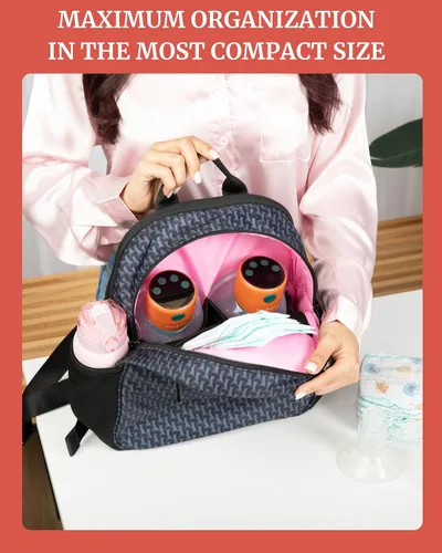 Miniatura 3 de IDAHO JONES Bolsa de pañales pequeña, mini mochila para pañales, espaciosa y elegante, correas para cochecito y cambiador incluidos, Claremont
