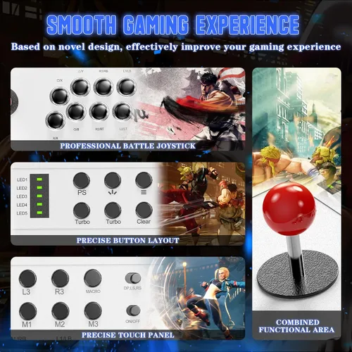 Miniatura 5 de Nonbliep Wired Arcade Stick Compatible with PS5/PS4/PC/, for PS5 Fight Stick with Programming Function, Turbo Function, 9.8FT Braided Cable Fight