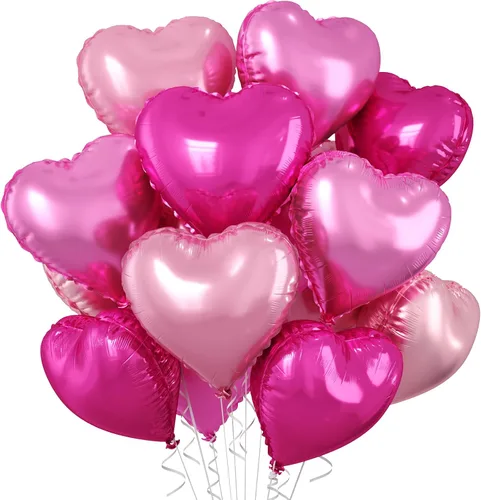 Miniatura 12 de Globos de corazón azul bebé, 10 piezas de globos en forma de corazón azul claro y blanco pastel, globos de papel de aluminio blanco arena crema
