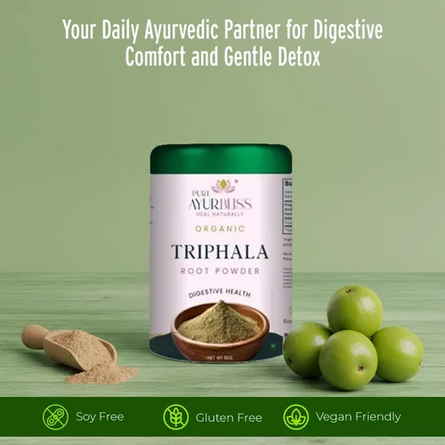 Miniatura 2 de Polvo de trifala 100% orgánico, mezcla ayurvédica con polvo Amla y Haritaki, y Bibhitaki para la salud intestinal, salud digestiva, desintoxicación