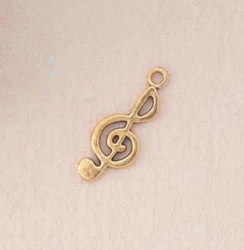Miniatura 4 de 50 piezas de dijes de notas musicales de metal, símbolo de música vintage, elegante, elegante, instrumento, cuentas colgantes para manualidades