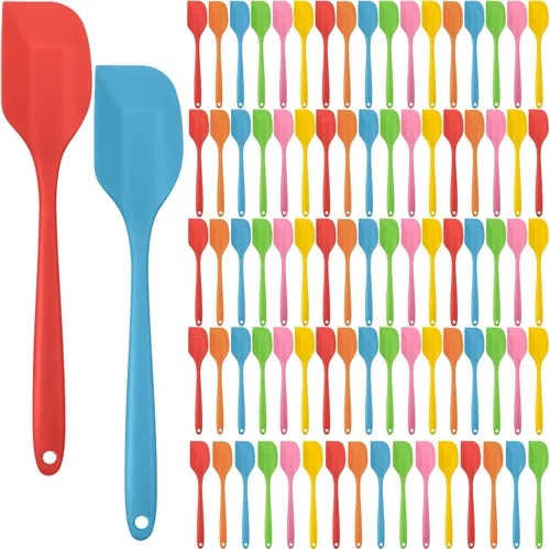 Miniatura 9 de Irenare 24 piezas mini espátulas de silicona a granel de 8.3 pulgadas, resistentes al calor, raspadores, espátulas de goma, diseño sin costuras