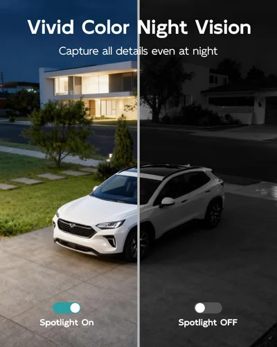 Miniatura 4 de Cámara de seguridad 5G/2.4G para exteriores, cámaras con cable de 3MP grabación 24/7, alimentación enchufable, vista de 360°, seguimiento automático