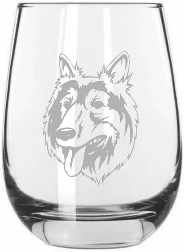 Miniatura 327 de Sakhalin Husky Dog - Copa de vino grabada personalizada de 15.25 onzas sin tallo