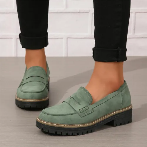 Miniatura 2 de Mocasines para mujer, con plataforma gruesa, suela de lengüeta, cómodos, para el trabajo, oficina, negocios, casual, zapatos de vestir, talla 5-11