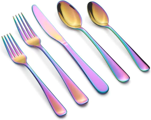Miniatura 5 de Cambridge Silversmiths Rhiannon Black Satin - Juego de cubiertos de 20 piezas, servicio para 4 Negro