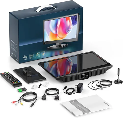 Miniatura 7 de Desobry Televisor de 16 pulgadas con reproductor de DVD integrado 1080P LCD TV reproductor de DVD combinado con monitor USB HDMI para el hogar