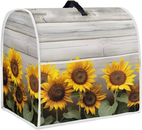 Miniatura 23 de Funda para batidora con estampado de girasol y bandera americana, cubierta protectora contra el polvo, adecuada para la mayoría de los modelos