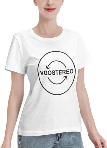 Miniatura 2 de Soda Stereo Logo T Shirt Woman's Summer Tee Casual Short Sleeve Shirts