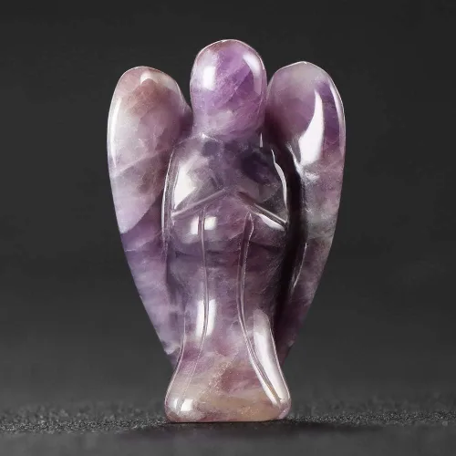 Miniatura 8 de Artistone Ángel de amatista de 2 pulgadas, ángel curativo de cristal tallado a mano, estatua de ángel guardián de bolsillo con caja de regalo