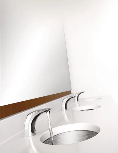 Miniatura 3 de Moen M-Power 8554 - Grifo accionado por sensor de manos libres cromado con batería de montaje único con anulación manual de encendido/apagado, 8554