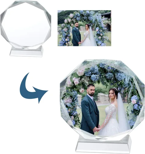 Miniatura 2 de Marco de fotos de cristal personalizado, marco de fotos de cristal personalizado, decoración de escritorio, placa de fotos de vidrio, regalo