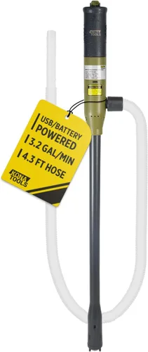 Miniatura 13 de Bomba portátil de transferencia de combustible con manguera de goma KTEP01MRUSB – Alimentada por batería y USB-C Boquilla de seguridad, manguera