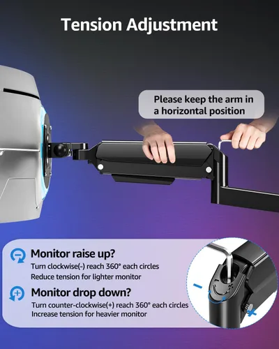 Miniatura 4 de MOUNTUP Soporte de pared para monitor para pantallas de 49, 45, 43, 40, 35, 32, 27 y 24 pulgadas, soporte de monitor de pared resistente, soporta
