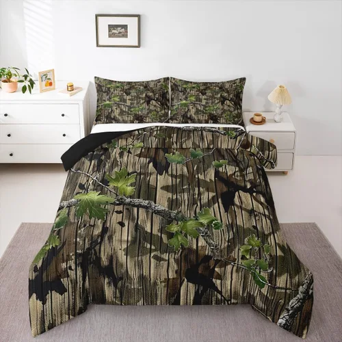 Miniatura 8 de Feelyou Juego de edredón de caza de patos para niñas y niños, edredón de patos de malardo, juego de ropa de cama de caza y pesca, juego de edredón