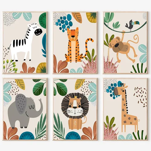 Miniatura 9 de JATOK Paquete de 6 kits de pintura por números para adultos, kits de pintura para principiantes en lienzo de colores con símbolos claros, pintura