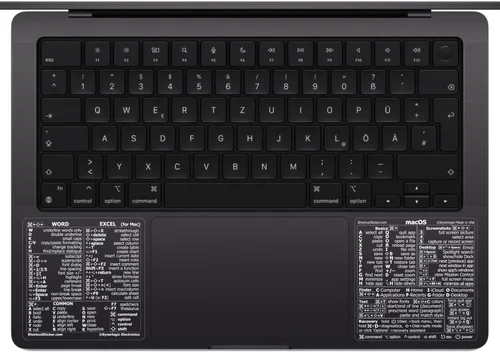 Synerlogic (2 juegos) Mac OS + Word/Excel (para Mac), adhesivos de vinilo laminado, para MacBook Air/Pro/iMac/Mini (transparente/blanco/2)