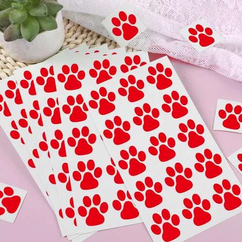 Miniatura 7 de Harloon 20 hojas de 300 tatuajes de huellas de patas, tatuajes temporales para la cara, calcomanías de perro extraíbles para animar patrulla