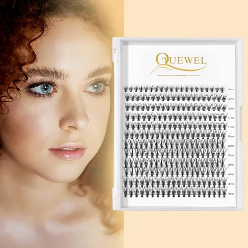 Miniatura 9 de QUEWEL Lash Clusters 240 pestañas individuales 20D 0.07C, mezcla de rizos 8-14mm, pestañas postizas suaves y cómodas, extensión de pestañas DIY