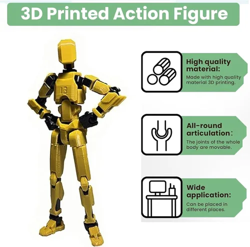 EIMONEY 12 Figuras de Acción T-13 de Montaje Completado Impresas en 3D Multi-Articuladas Móviles, Figuras de Acción Lucky 13, Maniquí