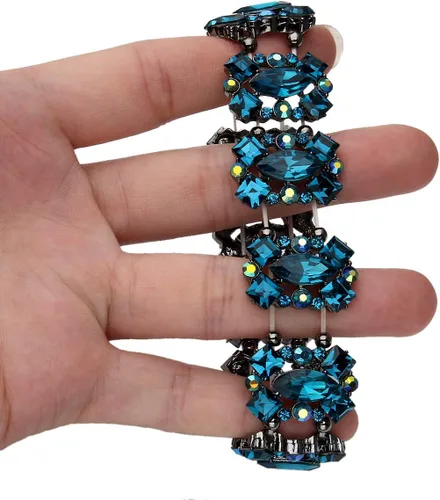 Miniatura 5 de EVER FAITH Pulsera elástica de novia elegante estilo vintage para mujer