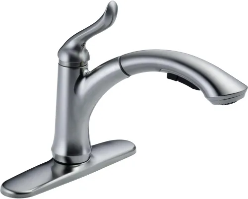 Miniatura 3 de Delta Linden 4353-AR-DST - Grifo de cocina de níquel cepillado con rociador extraíble, contemporáneo de un solo agujero, mango único, acero