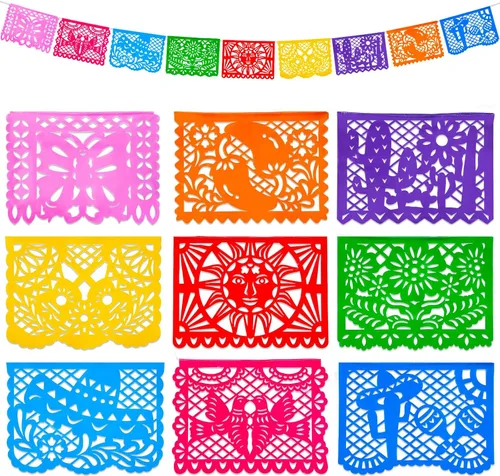 FUTUREPLUSX Paquete de 1 pancarta de papel picado de 18 pies, decoración de fiesta de fiesta mexicana, Mes de la herencia hispana, aula española,